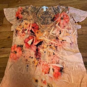 Orange and Red Floral top